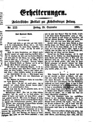 Erheiterungen (Aschaffenburger Zeitung) Freitag 25. September 1868