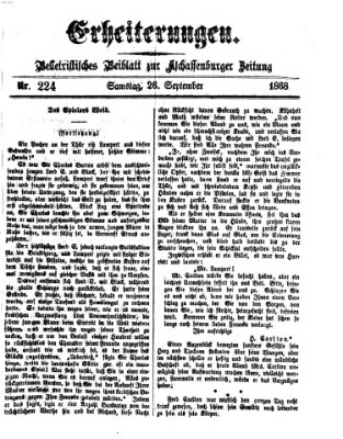 Erheiterungen (Aschaffenburger Zeitung) Samstag 26. September 1868