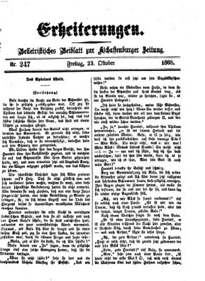 Erheiterungen (Aschaffenburger Zeitung) Freitag 23. Oktober 1868