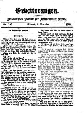 Erheiterungen (Aschaffenburger Zeitung) Mittwoch 4. November 1868