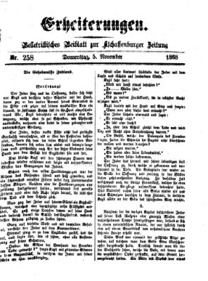 Erheiterungen (Aschaffenburger Zeitung) Donnerstag 5. November 1868