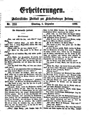 Erheiterungen (Aschaffenburger Zeitung) Dienstag 1. Dezember 1868