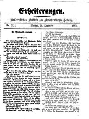 Erheiterungen (Aschaffenburger Zeitung) Montag 28. Dezember 1868