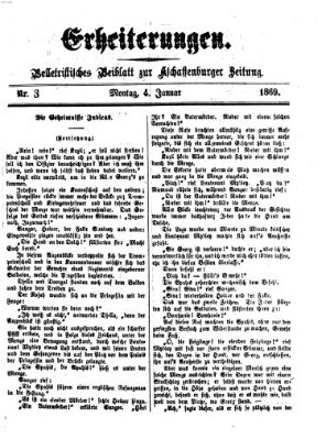 Erheiterungen (Aschaffenburger Zeitung) Montag 4. Januar 1869