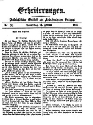 Erheiterungen (Aschaffenburger Zeitung) Donnerstag 11. Februar 1869