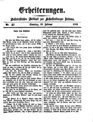 Erheiterungen (Aschaffenburger Zeitung) Dienstag 16. Februar 1869