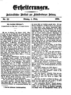 Erheiterungen (Aschaffenburger Zeitung) Montag 1. März 1869