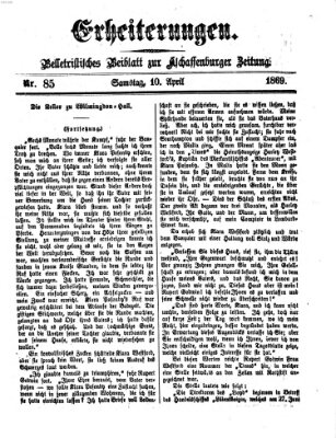 Erheiterungen (Aschaffenburger Zeitung) Samstag 10. April 1869