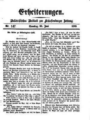 Erheiterungen (Aschaffenburger Zeitung) Samstag 26. Juni 1869