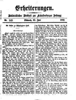 Erheiterungen (Aschaffenburger Zeitung) Mittwoch 30. Juni 1869