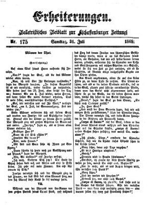 Erheiterungen (Aschaffenburger Zeitung) Samstag 31. Juli 1869