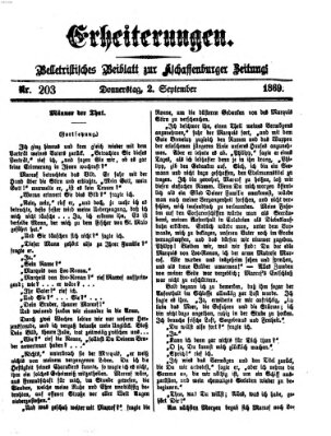 Erheiterungen (Aschaffenburger Zeitung) Donnerstag 2. September 1869