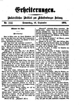 Erheiterungen (Aschaffenburger Zeitung) Donnerstag 16. September 1869