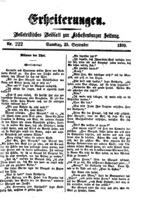 Erheiterungen (Aschaffenburger Zeitung) Samstag 25. September 1869