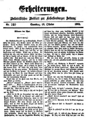 Erheiterungen (Aschaffenburger Zeitung) Samstag 16. Oktober 1869