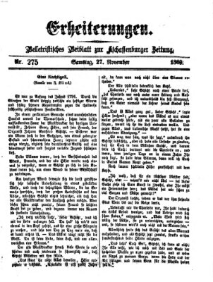 Erheiterungen (Aschaffenburger Zeitung) Samstag 27. November 1869