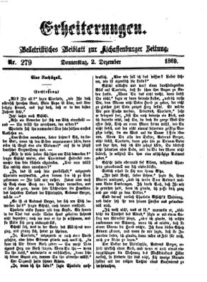 Erheiterungen (Aschaffenburger Zeitung) Donnerstag 2. Dezember 1869