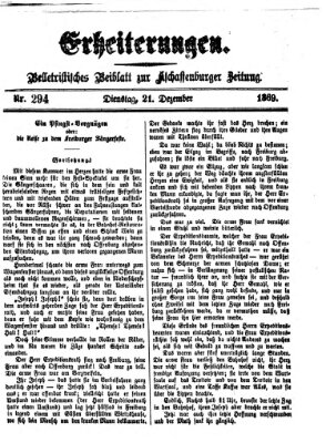 Erheiterungen (Aschaffenburger Zeitung) Dienstag 21. Dezember 1869