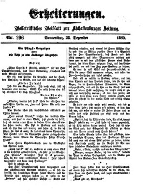 Erheiterungen (Aschaffenburger Zeitung) Donnerstag 23. Dezember 1869