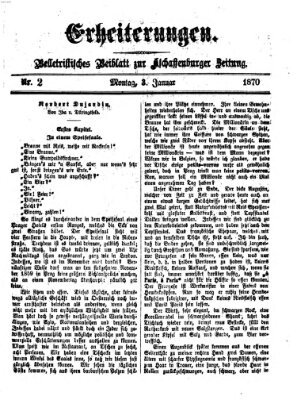 Erheiterungen (Aschaffenburger Zeitung) Montag 3. Januar 1870