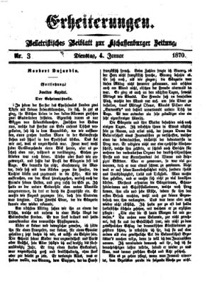 Erheiterungen (Aschaffenburger Zeitung) Dienstag 4. Januar 1870