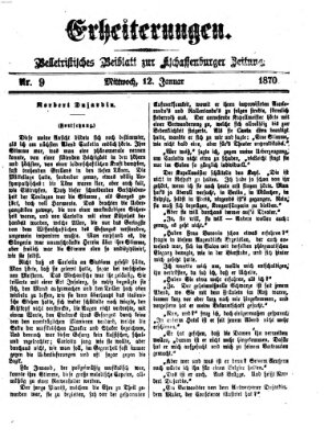 Erheiterungen (Aschaffenburger Zeitung) Mittwoch 12. Januar 1870