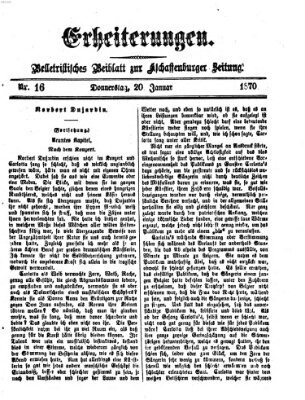 Erheiterungen (Aschaffenburger Zeitung) Donnerstag 20. Januar 1870