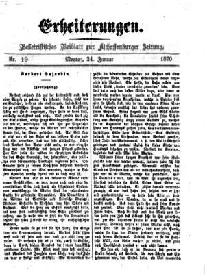 Erheiterungen (Aschaffenburger Zeitung) Montag 24. Januar 1870