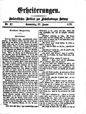 Erheiterungen (Aschaffenburger Zeitung) Donnerstag 27. Januar 1870