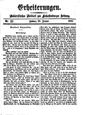 Erheiterungen (Aschaffenburger Zeitung) Freitag 28. Januar 1870