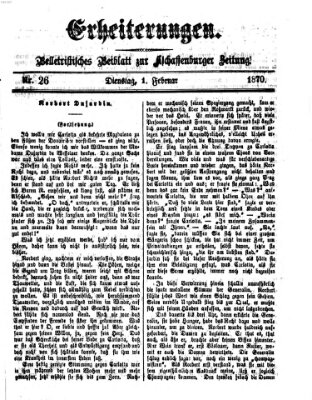 Erheiterungen (Aschaffenburger Zeitung) Dienstag 1. Februar 1870