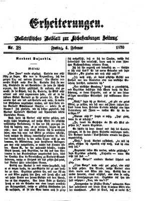 Erheiterungen (Aschaffenburger Zeitung) Freitag 4. Februar 1870