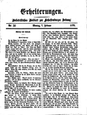 Erheiterungen (Aschaffenburger Zeitung) Montag 7. Februar 1870