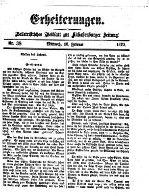 Erheiterungen (Aschaffenburger Zeitung) Mittwoch 16. Februar 1870