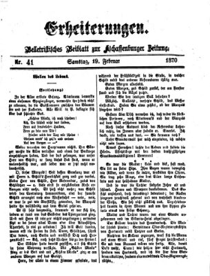 Erheiterungen (Aschaffenburger Zeitung) Samstag 19. Februar 1870