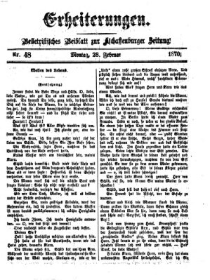 Erheiterungen (Aschaffenburger Zeitung) Montag 28. Februar 1870