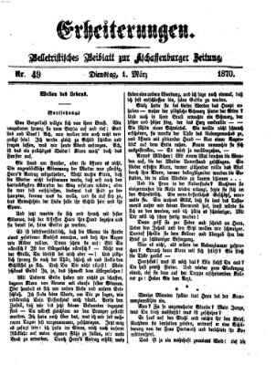 Erheiterungen (Aschaffenburger Zeitung) Dienstag 1. März 1870