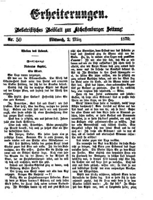 Erheiterungen (Aschaffenburger Zeitung) Mittwoch 2. März 1870