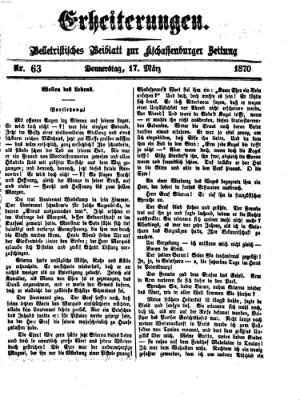 Erheiterungen (Aschaffenburger Zeitung) Donnerstag 17. März 1870