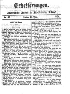 Erheiterungen (Aschaffenburger Zeitung) Freitag 18. März 1870