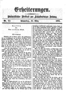 Erheiterungen (Aschaffenburger Zeitung) Donnerstag 31. März 1870