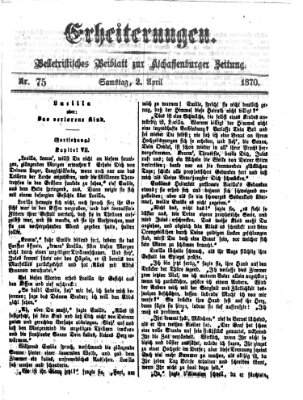 Erheiterungen (Aschaffenburger Zeitung) Samstag 2. April 1870