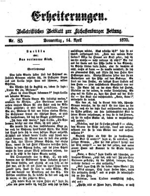 Erheiterungen (Aschaffenburger Zeitung) Donnerstag 14. April 1870