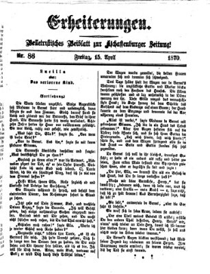 Erheiterungen (Aschaffenburger Zeitung) Freitag 15. April 1870