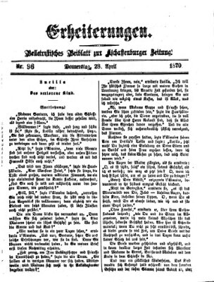 Erheiterungen (Aschaffenburger Zeitung) Donnerstag 28. April 1870