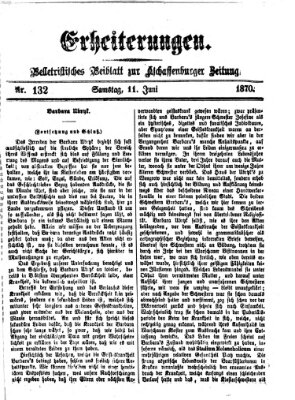 Erheiterungen (Aschaffenburger Zeitung) Samstag 11. Juni 1870