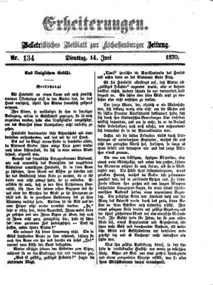 Erheiterungen (Aschaffenburger Zeitung) Dienstag 14. Juni 1870