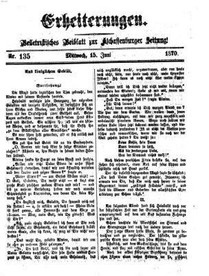 Erheiterungen (Aschaffenburger Zeitung) Mittwoch 15. Juni 1870