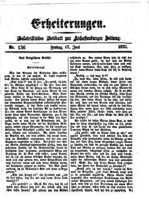 Erheiterungen (Aschaffenburger Zeitung) Freitag 17. Juni 1870