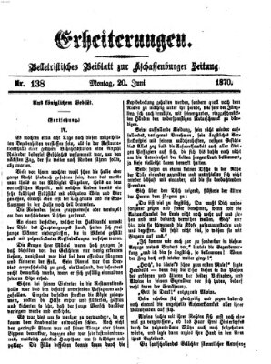 Erheiterungen (Aschaffenburger Zeitung) Montag 20. Juni 1870